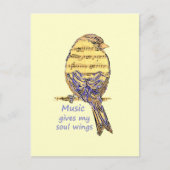 音楽与えマイソウルウィング引用文&バードアート ポストカード (正面)