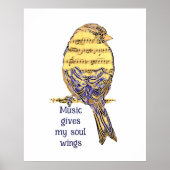 音楽与えマイソウルウィング感動的引用文 ポスター (正面)