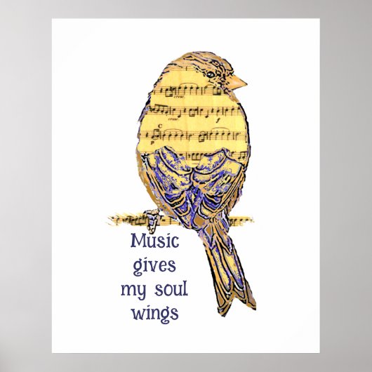 音楽与えマイソウルウィング感動的引用文 ポスター (正面)