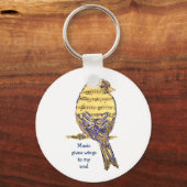 音楽与え私の魂の翼ミュージックノートバード キーホルダー (正面)