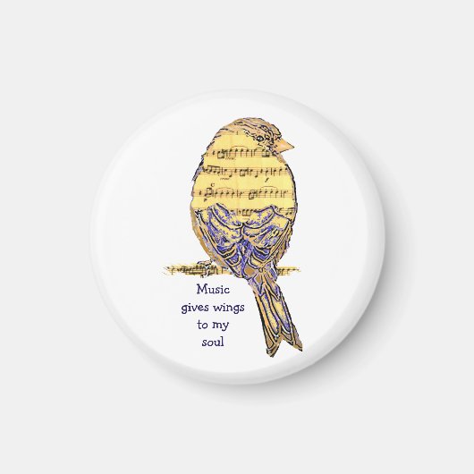 音楽与え私の魂の翼ミュージックノートバード マグネット (正面)