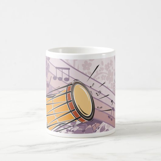 音楽伝統的ノート付きボンゴドラム コーヒーマグカップ (中央)