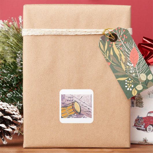 音楽伝統的ノート付きボンゴドラム スクエアシール