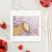 音楽伝統的ノート付きボンゴドラム スタンダードランチョンナプキン (インサイチュ)