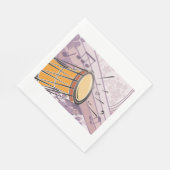 音楽伝統的ノート付きボンゴドラム スタンダードランチョンナプキン (角)