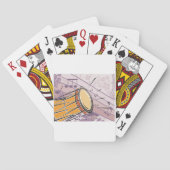 音楽伝統的ノート付きボンゴドラム トランプ (裏面)