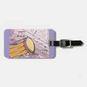 音楽伝統的ノート付きボンゴドラム ラゲッジタグ (正面横)