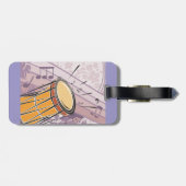 音楽伝統的ノート付きボンゴドラム ラゲッジタグ (裏面横)