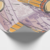 音楽伝統的ノート付きボンゴドラム ラッピングペーパー