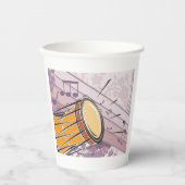 音楽伝統的ノート付きボンゴドラム 紙コップ (正面)