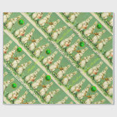 音楽作りウサギ/聖パトリックの日楽団 ラッピングペーパー (フラット)