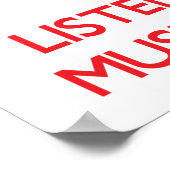 音楽保の先生に聞対して穏やか ポスター (角)