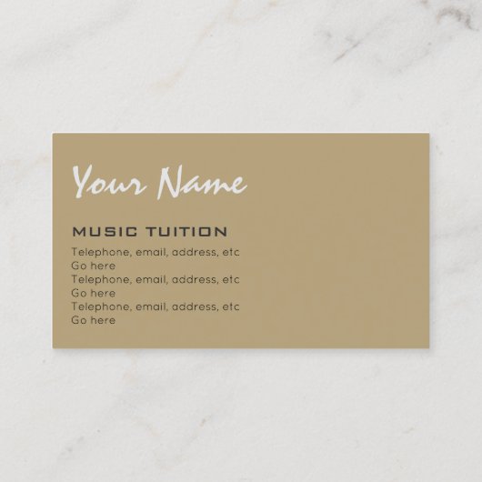音楽個人教師の名刺 名刺 (裏面)