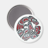 音楽先住民アメリカの部族トーテム マグネット (正面/裏面)