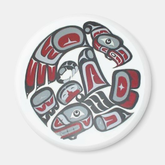 音楽先住民アメリカの部族トーテム マグネット (正面)