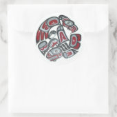 音楽先住民アメリカの部族トーテム ラウンドシール (バッグ)