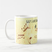 音楽先生おもしろいのジョーク |名前テンプレートCo コーヒーマグカップ (左)