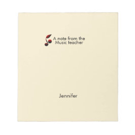 音楽先生からのノートの追加ネーム文字音楽ノート ノートパッド