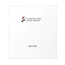 音楽先生からのノートの追加ネーム文字音楽ノート