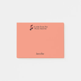 音楽先生からのノートの追加ネーム文字音楽ノート ポストイット