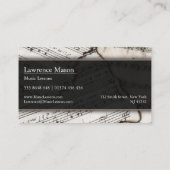 音楽先生の写真の楽譜 – 名刺 (裏面)