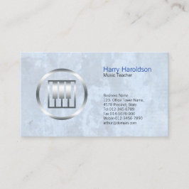 音楽先生はっきりしたピアノ鍵アイコン名刺 名刺
