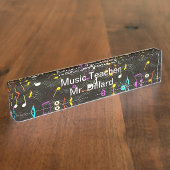 音楽先生アクリルデスク名プレート デスクネームプレート (側面)