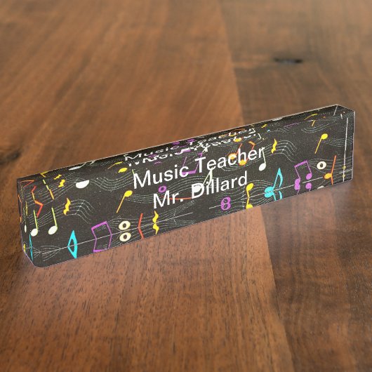 音楽先生アクリルデスク名プレート デスクネームプレート (側面)