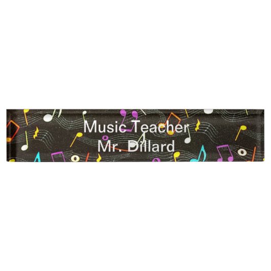 音楽先生アクリルデスク名プレート デスクネームプレート (正面)