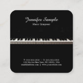 音楽先生インストラクターエレガントテンプレートモダン スクエア名刺 (裏面)