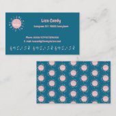 音楽先生エレガントノートの青い背景 コーリングカード (正面/裏面)