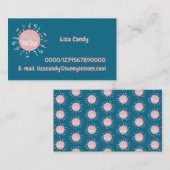 音楽先生エレガントノートの青い背景 名刺 (正面/裏面)