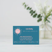 音楽先生エレガントノートの青い背景 名刺 (スタンド正面)