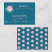 音楽先生エレガントノートの青い背景 名刺 (正面/裏面)