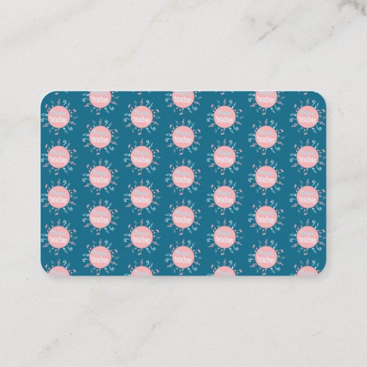 音楽先生エレガントノートの青い背景 名刺 (裏面)