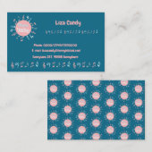 音楽先生エレガントノートの青い背景 名刺 (正面/裏面)