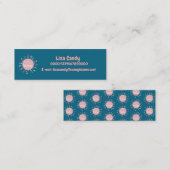 音楽先生エレガントノート青い背景バス スキニー名刺 (正面/裏面)