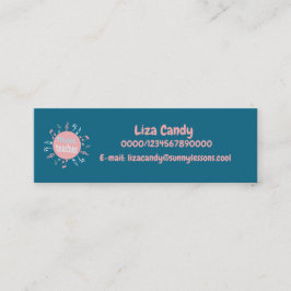 音楽先生エレガントノート青い背景バス スキニー名刺