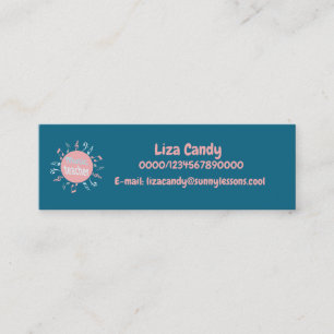 音楽先生エレガントノート青い背景バス スキニー名刺