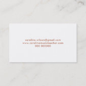 音楽先生エレガントバラ金ゴールドクレフ、 音符記号オンマーブル 名刺 (裏面)