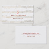 音楽先生エレガントバラ金ゴールドクレフ、 音符記号 名刺 (正面/裏面)