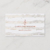 音楽先生エレガントバラ金ゴールドクレフ、 音符記号 名刺 (正面)