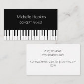 音楽先生エレガントピアニストピアノ鍵 コーリングカード (正面/裏面)