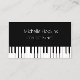 音楽先生エレガントピアニストピアノ鍵 コーリングカード