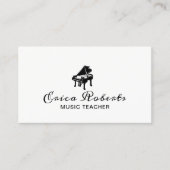 音楽先生エレガントピアノアイコンミュージカル 名刺 (正面)