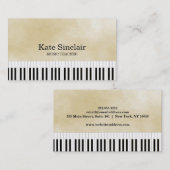 音楽先生エレガントピアノ鍵ミュージカル事業  名刺 (正面/裏面)