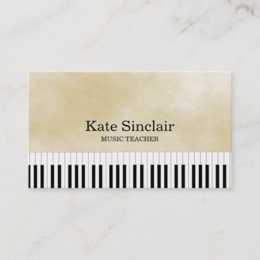 音楽先生エレガントピアノ鍵ミュージカル事業  名刺 (正面)