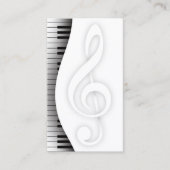 音楽先生エレガントピアノ鍵ミュージカル 名刺 (正面)