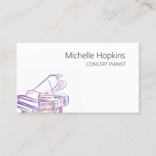 音楽先生エレガントピアノ鍵通話カード コーリングカード (正面)