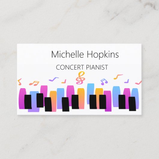 音楽先生エレガントピアノ鍵通話カード コーリングカード (正面)